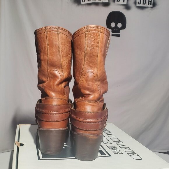 Frye Carmen Harness Short Boots in Tan 77372 Sz 10M- shipping incl - Picture 12 of 16